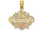 FJC Finejewelers 14k Two-tone Gold #1 Grandma with Pink Flower Charm
