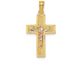 FJC Finejewelers Crucifix On Block Crosstwo-color - Pink Jesus Charm
