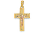 FJC Finejewelers Crucifix On Block Crosstwo-color - Pink Jesus Charm