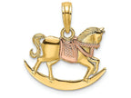 FJC Finejewelers 14k Two-tone Gold Rocking Horse with (rose)saddle Charm