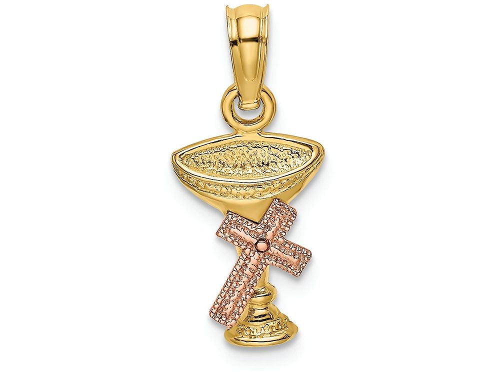 FJC Finejewelers Communion Cup with Rose Crosstwo-color Charm