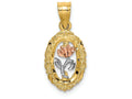FJC Finejewelers Oval with Rose Insidetri-color Charm