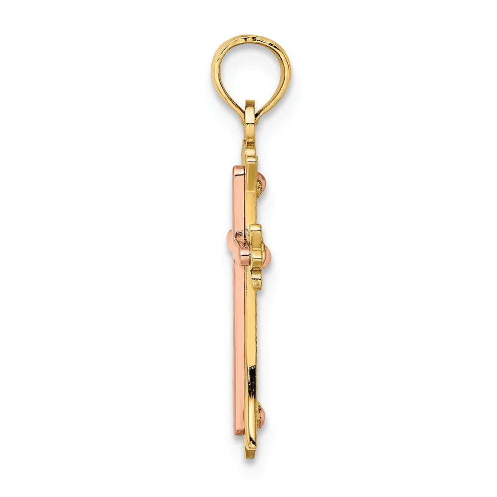 FJC Finejewelers Cross with Pink Center Charm