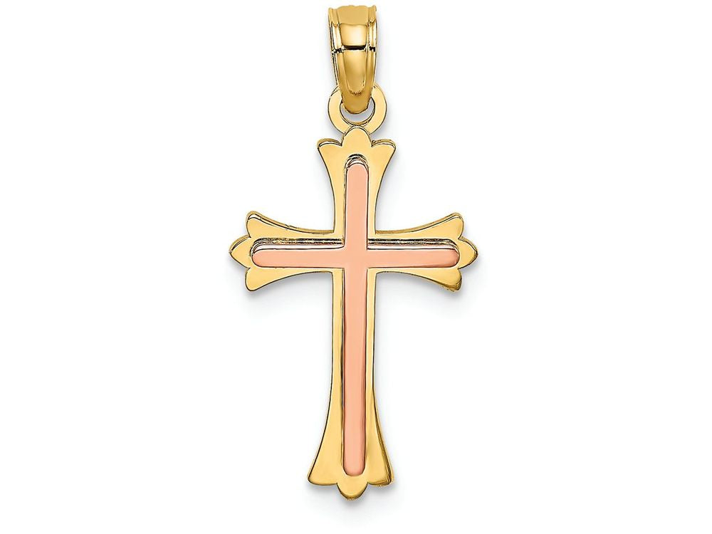 FJC Finejewelers Cross with Pink Center Charm