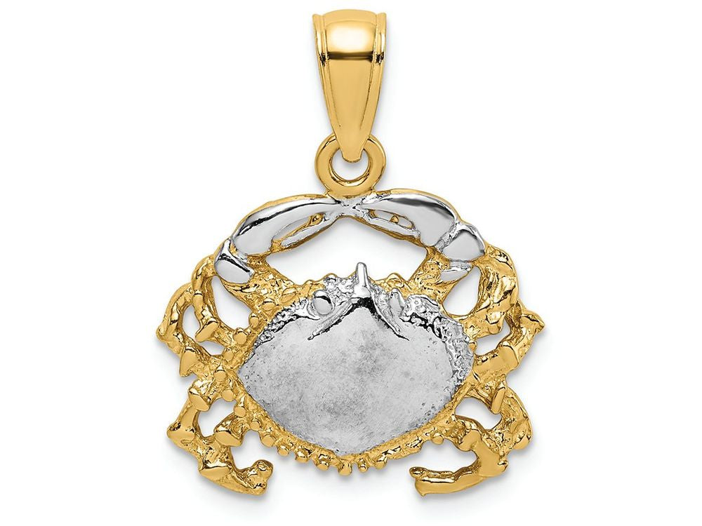 FJC Finejewelers 14k Two-tone Gold Crab Polish Two-color Charm