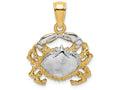 FJC Finejewelers 14k Two-tone Gold Crab Polish Two-color Charm