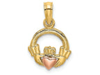 FJC Finejewelers 14k Two-tone Gold Claddagh Charm with Pink Heart