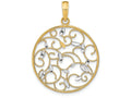 FJC Finejewelers 14k Two-tone Gold Round Cut-out Floral Medallion Charm