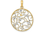FJC Finejewelers 14k Two-tone Gold Round Cut-out Floral Medallion Charm