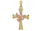 FJC Finejewelers Cross with Pink Dove Finish Charm