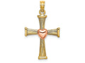 FJC Finejewelers Cross with Pink Heart Finish Charm