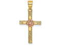 FJC Finejewelers Cross with Pink Flower Cross Charm