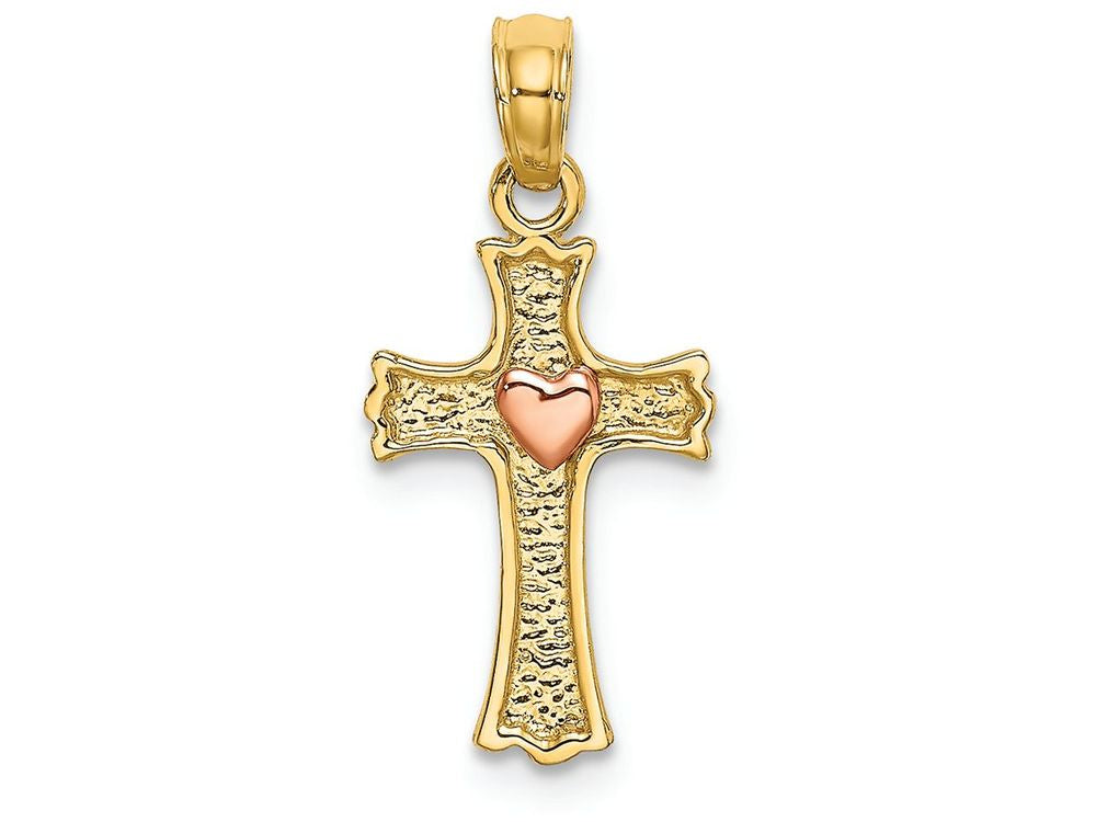 FJC Finejewelers Cross with Pink Heart Cross Charm