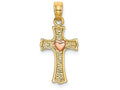 FJC Finejewelers Cross with Pink Heart Cross Charm