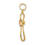 FJC Finejewelers Twisted Cross with Pink Flower Center Charm