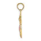 FJC Finejewelers 14k Two-tone Gold Cat with Pink Heart Eyes Charm