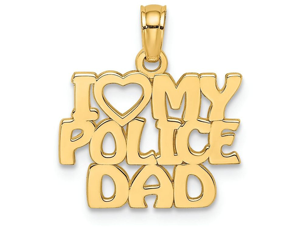 FJC Finejewelers 14k Yellow Gold I Love My Police Dad Charm