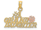 FJC Finejewelers 14k Two-tone Gold #1 Granddaughter with Flower Two-color Charm