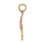 FJC Finejewelers 14k Two-tone Gold Pink Teddy Bear with Abc Blocks Charm