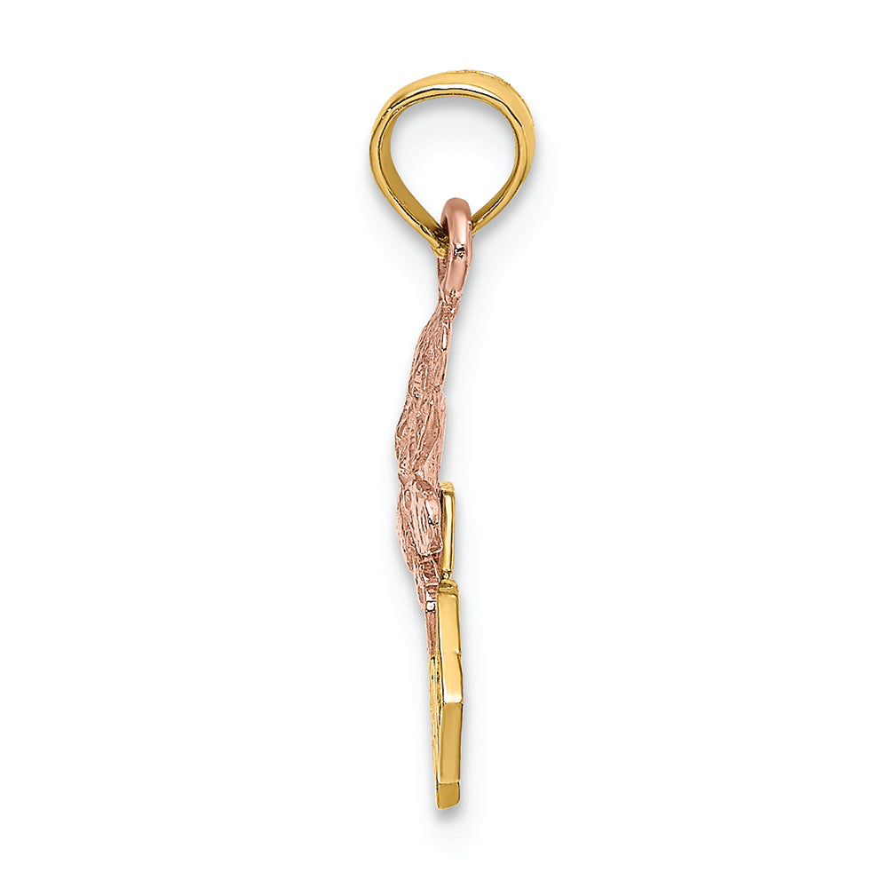 FJC Finejewelers 14k Two-tone Gold Pink Teddy Bear with Abc Blocks Charm