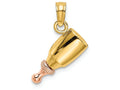 FJC Finejewelers 14k Two-tone Gold Baby Bottle with (rose)nipple Charm
