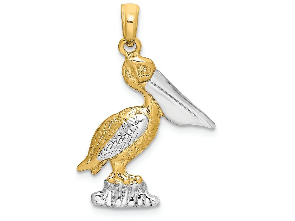 FJC Finejewelers 14k Two-tone Gold Pelican Standing Two-color Charm