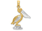 FJC Finejewelers 14k Two-tone Gold Pelican Standing Two-color Charm