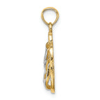 FJC Finejewelers 14k Two-tone Gold Sanibel Island Double Flip-flop (white Straps) Charm
