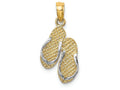 FJC Finejewelers 14k Two-tone Gold Sanibel Island Double Flip-flop (white Straps) Charm