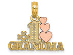 FJC Finejewelers 14k Two-tone Gold #1 Grandma with Three Pink Hearts Charm