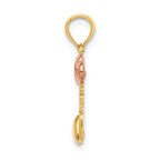FJC Finejewelers 14k Two-tone Gold with Rhodium I Love You with Pink White Hearts (tri-color) Charm