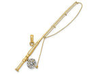 FJC Finejewelers 14k Two-tone Gold 3d Fly Rod Fishing Poletwo-color Charm