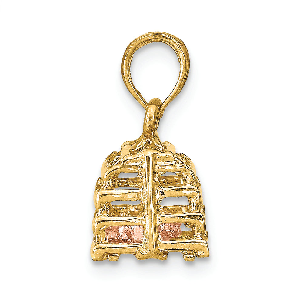 FJC Finejewelers 14k Two-tone Gold 3d Lobster(pink)in Trap Moveable Charm