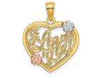 FJC Finejewelers 14k Two-tone Gold I Love You In Hearttri-color Charm