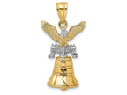 FJC Finejewelers 14k Two-tone Gold 3d Liberty Bell with Crack Spread Eagle Topmoveable Charm