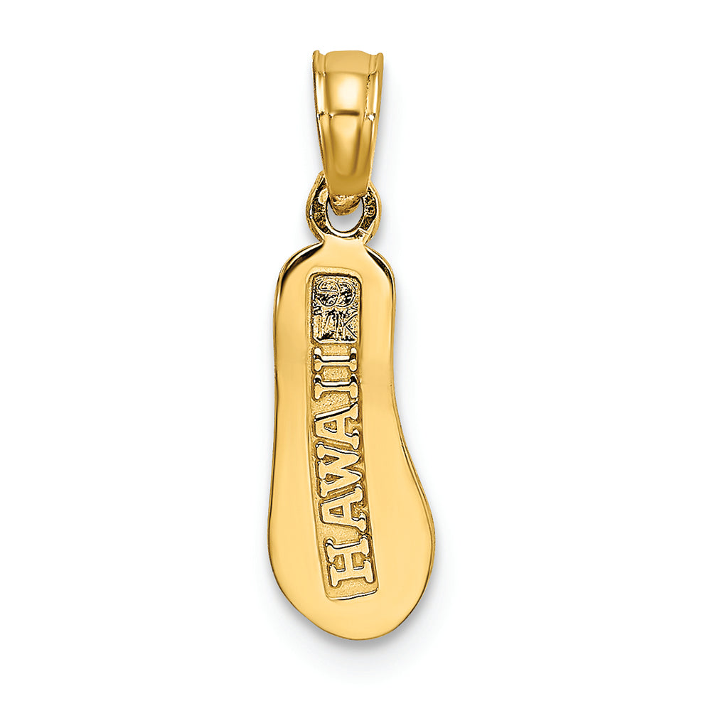 FJC Finejewelers 14k Yellow Gold with Rhod Hawaii Single Flip-flop (white Straps) Charm