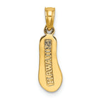FJC Finejewelers 14k Yellow Gold with Rhod Hawaii Single Flip-flop (white Straps) Charm