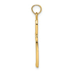FJC Finejewelers 14k Yellow Gold with with Rhodium Cross Filigree Center Yellow Border Charm