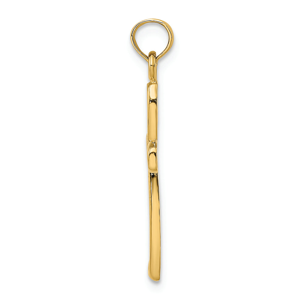 FJC Finejewelers 14k Yellow Gold with with Rhodium Cross Filigree Center Yellow Border Charm