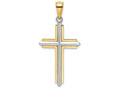 FJC Finejewelers White Stick Cross with Yellow Frame Charm