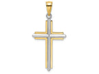 FJC Finejewelers White Stick Cross with Yellow Frame Charm