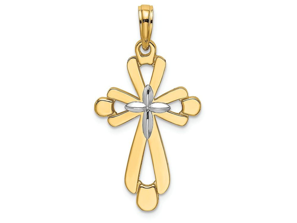FJC Finejewelers Fancy Yellow Cross Cross Center Charm