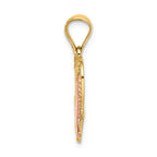FJC Finejewelers 14k Two-tone Gold Amor In Heart with Doves Tri-color Charm
