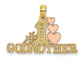FJC Finejewelers 14k Two-tone Gold #1 Godmother with Three Pink Hearts Charm