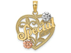 FJC Finejewelers 14k Two-tone Gold Special On Heart with Flowerstri-color Charm
