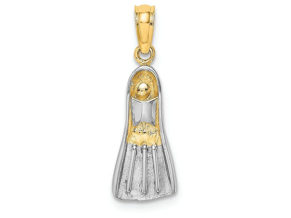 FJC Finejewelers 14k Yellow Gold with Rhodium 3d Scuba Flipper Charm