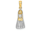 FJC Finejewelers 14k Yellow Gold with Rhodium 3d Scuba Flipper Charm