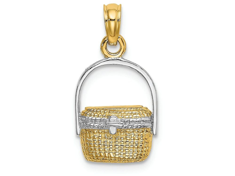 FJC Finejewelers 14k Yellow Gold with with Rhodium Nantucket Basket Two-color Charm