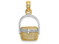 FJC Finejewelers 14k Yellow Gold with with Rhodium Nantucket Basket Two-color Charm