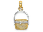 FJC Finejewelers 14k Yellow Gold with with Rhodium Nantucket Basket Two-color Charm